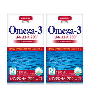 [비타민뱅크] 오메가3 DHA EPA 850 180캡슐 x2개